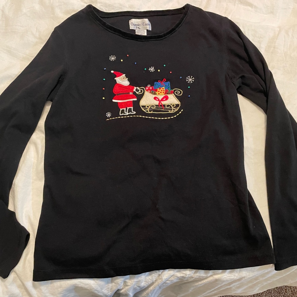 Vintage Black Christmas long sleeve sweater